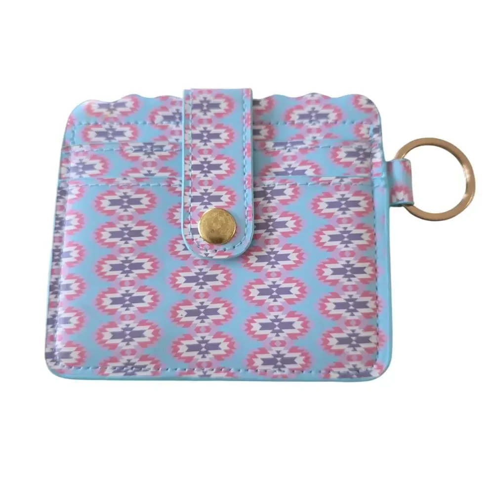 Aztec Pattern Keychain Wristlet ID Wallet